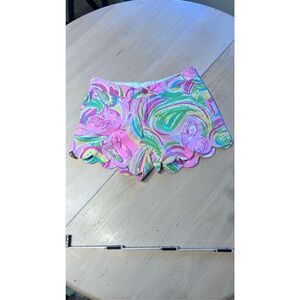 LILLY PULITZER BUTTERCUP SCALLOP TRIM FLAMINGO PAISLEY WOMENS SZ 0